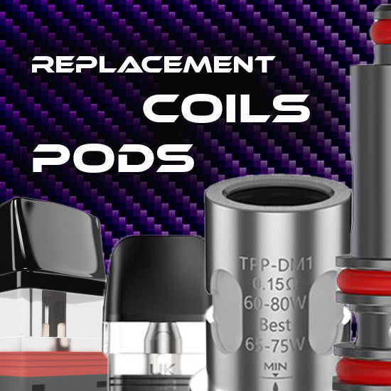 a catalog of coils and pods for a range of vapes
