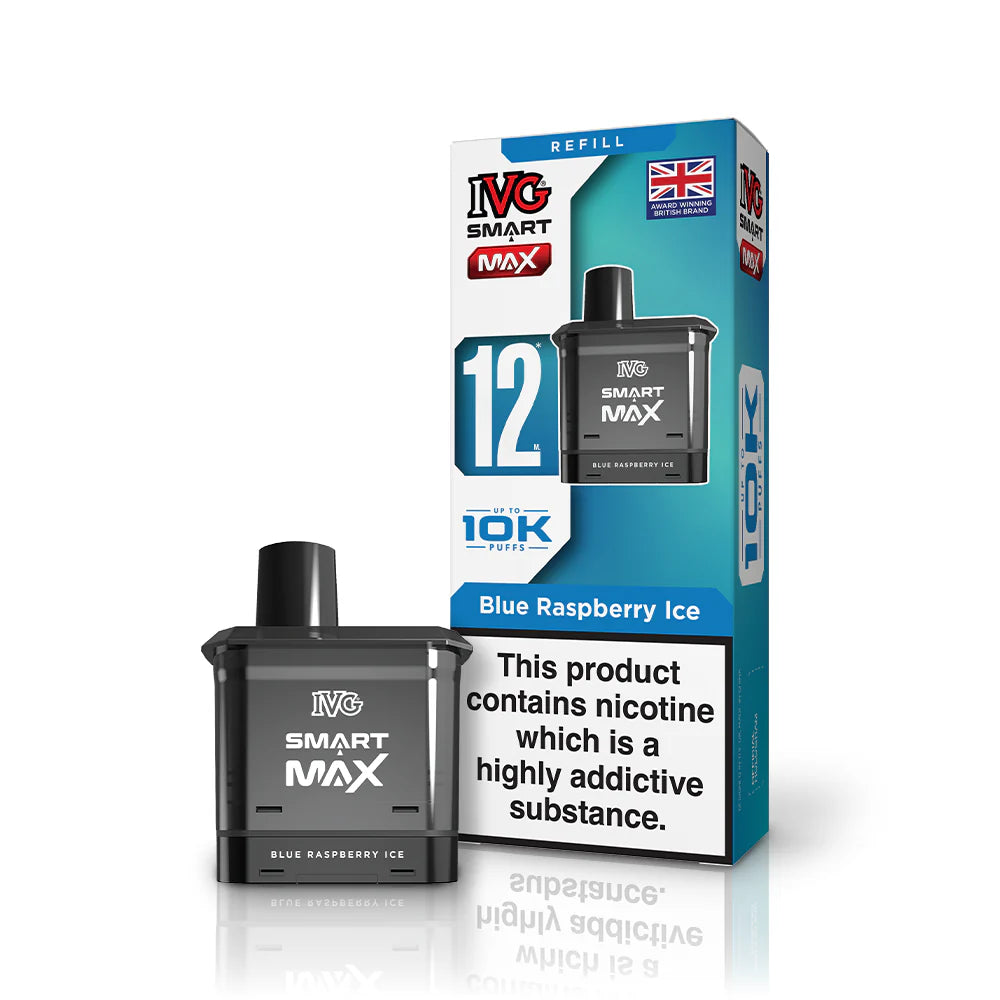 IVG SMART MAX 10K Vape- BLUE RASPBERRY ICE Refill Pod