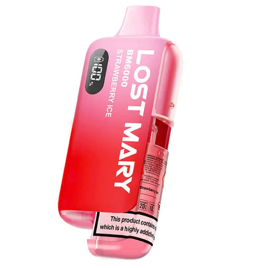 Lost Mary 6000k Vape- Strawberry Ice Prefilled Starter Kit