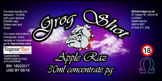 30ml Grog Shot Concentrate - Apple Raz