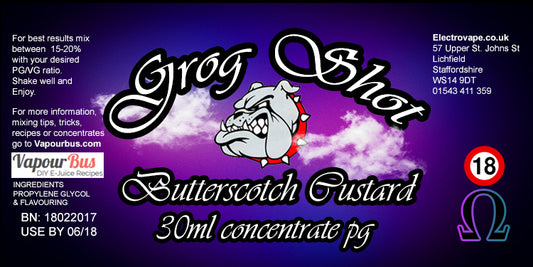 30ml Grog Shot Concentrate - Butterscotch Custard