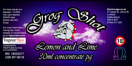 30ml Grog Shot Concentrate - Lemon and Lime