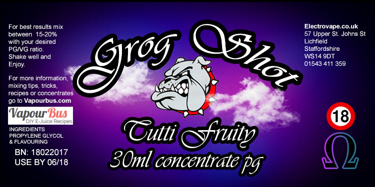 30ml Grog Shot Concentrate - Tutti Fruity