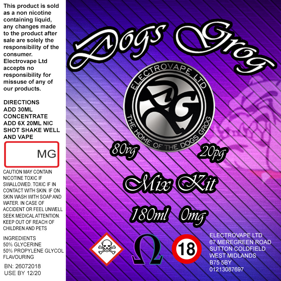 180ml Mix Kit Electrovape LTD 180ml Mix Kit Electrovape LTD