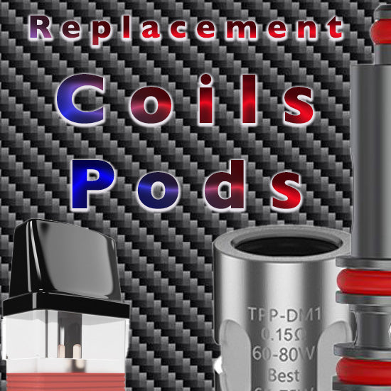 a catalog of coils and pods for a range of vapes