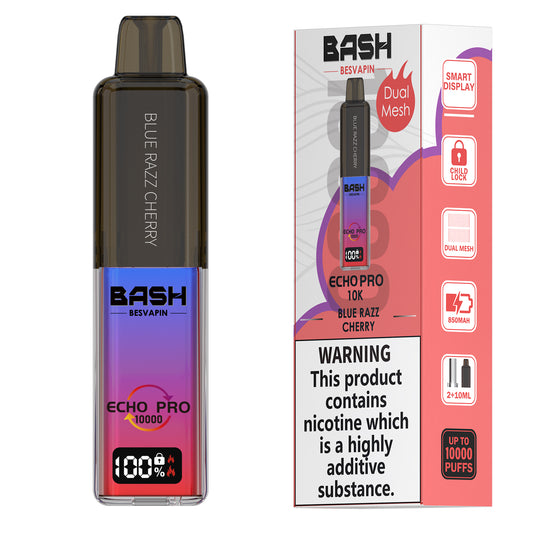 BASH Prefilled Vape Pod Kit - Blue Razz Cherry- 10K puffs- 20mg