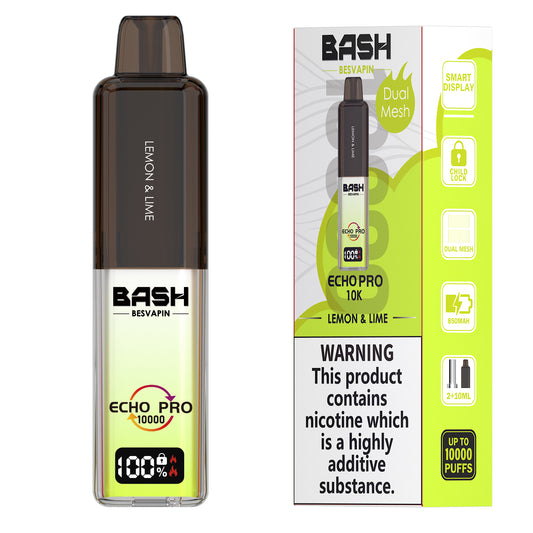 BASH Prefilled Vape Pod Kit - Lemon Lime - 10K puffs- 20mg