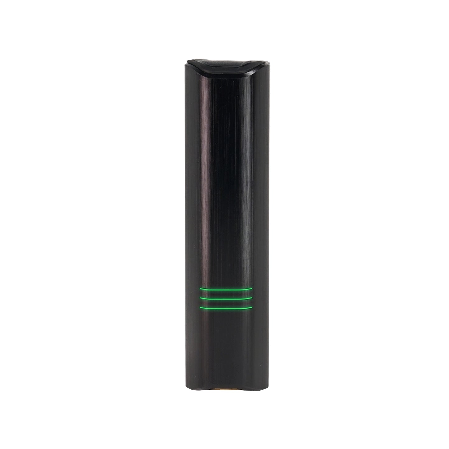 side profile of a Black rectangular device with three green LED indicators 'ZEUS ARC GT4' herb vaporizer on white background