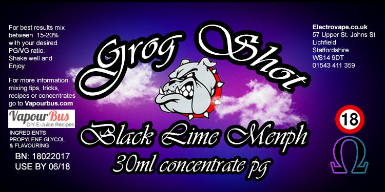 30ml Grog Shot Concentrate - Black Lime Menph