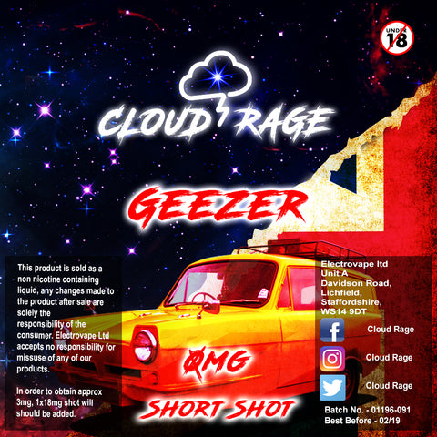 Cloud Rage - Geezer 50ml Shortshot