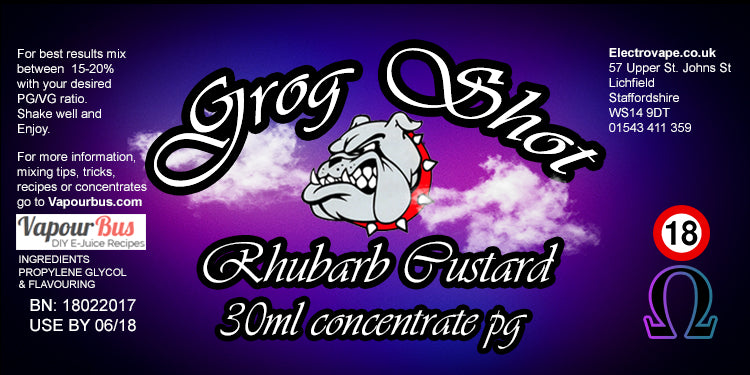30ml Grog Shot Concentrate - Rhubarb Custard