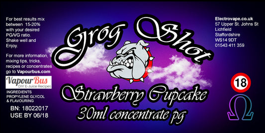 30ml Grog Shot Concentrate - Strawberry Cupcake