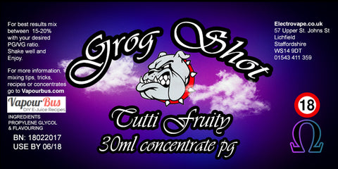 30ml Grog Shot Concentrate - Tutti Fruity
