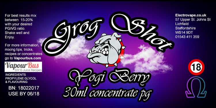 30ml Grog Shot Concentrate - Yogi Berry